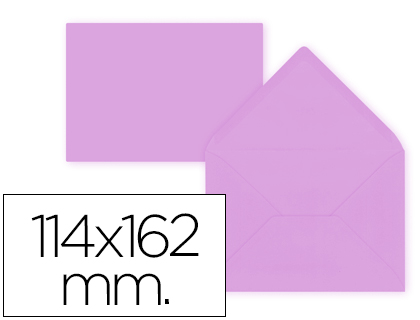 15 sobres Liderpapel 114x162mm. offset 80g/m² color lila